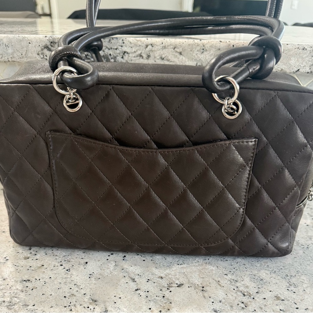 Chanel CC Chocolate Quilted Cambon Ligne Bowler Shoulder Bag - Picture 2 of 16